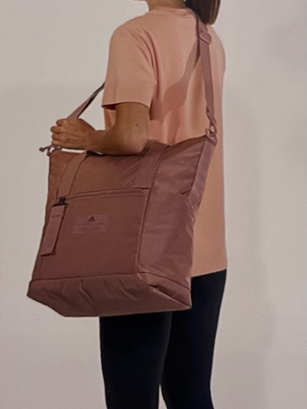 adidas Rose Blush Tote Bag with Front Zip Pocket - Picture 5 of 6